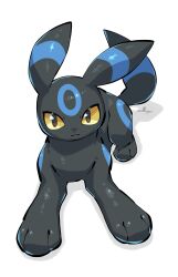 :3 absurdres alternate_color black_fur closed_mouth colored_sclera facial_mark forehead_mark full_body gen_2_pokemon highres looking_at_viewer lying nintendo no_humans nullma official_alternate_color on_stomach pokemon pokemon_(creature) pokemon_focus shiny_pokemon tail umbreon white_background yellow_sclera