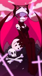 black_gloves demon_girl demon_horns ennonimu friday_night_funkin&#039; gloves highres horns nun skull