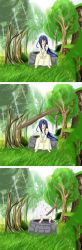absurdres azumawari_(azumofu) blood blue_hair dress highres long_hair smile the_ring well white_dress yamamura_sadako