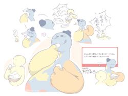 borzoi_1472 bowl bowl_hat colored_skin doey_the_doughman_(poppy_playtime) food hat marshmallow multicolored_skin poppy_playtime speech_bubble the_player_(poppy_playtime) white_background yellow_skin