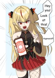 Rule 34 | 1girl, blonde hair, breasts, chromashift, elf, female focus, hag, long hair, multicolored hair, necromancer, pointy ears, red eyes, red hair, ruby runeheart, small breasts, solo, solo focus, two-tone hair, virtual youtuber, vtuber fanart, witch