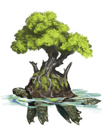 animal gen_4_pokemon island nintendo pokemon pokemon_(creature) ran&#039;ou_(tamago_no_kimi) realistic torterra tree turtle
