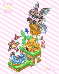 Rule 34 | 1up, animal, anniversary, artist name, bandana, bandana waddle dee, blue bandana, blue flower, blue hat, blush, blush stickers, broom, broom hatter, bug, butterfly, cerulean (kirby), character name, closed eyes, copy ability, copyright name, crown, dragon, dust, energy sphere (kirby), english text, fish, floating, flower, flying, galaxia (sword), grass, green flower, green hat, hammer, hat, highres, holding, holding animal, holding broom, holding fish, holding hammer, holding polearm, holding sword, holding weapon, insect, king dedede, kirby, kirby&#039;s return to dream land, kirby (series), landia, leaf kirby, magolor, magolor soul, mask, master crown, meta knight, morpho knight (butterfly), nintendo, no humans, open mouth, polearm, portal (object), puppet waddle dee, rayman limbs, red eyes, red hat, rock, sharp teeth, spear, star (symbol), stone kirby, striped background, sword, sword kirby, target, teeth, torkirby, tree, two-tone background, ultra sword kirby, umbrella, warp star, water, waterfall, weapon, wham bam rock