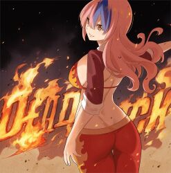 Rule 34 | 1girl, ass, bikini, bikini top only, blue hair, breasts, colorized, dead rock, freyr (dead rock), gaston18, highres, large breasts, long hair, mashima hiro, multicolored hair, pink hair, sideboob, solo, swimsuit, two-tone hair