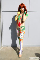 1girl artist_request bodystocking cosplay fujinomiya_miki fujinomiya_miki_(cosplay) godzilla_(series) godzilla_vs._hedorah hippie jewelry looking_at_viewer necklace photo_(medium) real_life red_hair shadow source_request toho