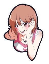 1girl breasts brown_hair elie highres jewelry large_breasts looking_at_viewer necklace rave_(manga) solo upper_body