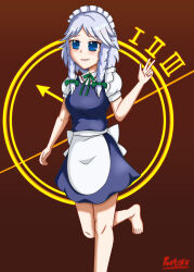 1girl absurdres blue_eyes highres izayoi_sakuya non-web_source self-upload solo touhou white_hair