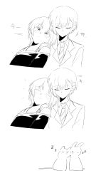 Rule 34 | 2girls, absurdres, bang dream!, bang dream! it&#039;s mygo!!!!!, closed eyes, closed mouth, collared shirt, commentary request, greyscale, haneoka school uniform, head on another&#039;s shoulder, heads together, highres, jacket, kaname raana, kemonomimi mode, korean commentary, korean text, kudo 404nf, monochrome, multiple girls, necktie, off-shoulder shirt, off shoulder, raana the cat, school uniform, shirt, short hair, sleeping, smile, takamatsu tomori, translation request, yuri