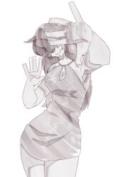 Rule 34 | 1girl, 1shermieaday, breasts, cleavage, cleavage cutout, clothing cutout, curvy, dress, female focus, hand up, hands up, huge breasts, large breasts, long hair, shermie (kof), smile, standing, the king of fighters, thick thighs, thighs, wide hips