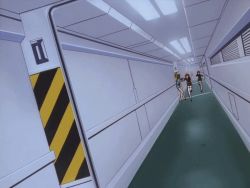 1990s_(style) 3girls agent_aika aika_(series) animated animated_gif ass black_delmo black_hair blue_delmo brown_hair delmo dress explosion female_focus high_heels latex midair miniskirt multiple_girls panties pantyshot retro_artstyle running scared short_dress short_hair skin_tight skirt socks thighhighs underwear weapon white_panties