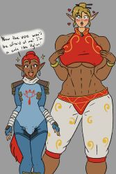 Rule 34 | 1boy, 1girl, body part swap, c-dock, genderswap, genderswap (mtf), gerudo, head swap, highres, link, nintendo, tagme, the legend of zelda, the legend of zelda: breath of the wild