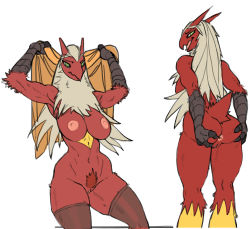 1girl anus armpits arms_up ass bad_furaffinity_id bad_id black_thighhighs blaziken breasts closed_mouth female_focus from_behind furry furry_female gen_3_pokemon green_eyes holding large_breasts looking_at_viewer multiple_views navel nintendo nipples nude open_mouth personification pokemon pokemon_(creature) presenting pubic_hair pussy robotjoe simple_background sitting skindentation smile spread_anus spread_ass standing tail thighhighs toned towel uncensored white_background