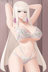 Rule 34 | 1girl, aslindsamure, blonde hair, bra, eden&#039;s zero, long hair, panties, rachel (eden&#039;s zero), smile, underwear