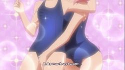 animated anime_screenshot bandages blonde_hair breasts brown_hair grabbing_another&#039;s_breast groping medium_breasts multiple_girls nipples pink_hair racket school_swimsuit snake softenni sound swimsuit tagme tennis_court tennis_racket video