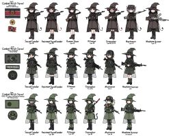 Rule 34 | 6+girls, assault rifle, black gloves, black hair, black pantyhose, black socks, black thighhighs, bolt action, boots, brown boots, brown hat, brown jacket, closed mouth, commentary, daewoo k1, daewoo k2, daewoo k3, dark-skinned female, dark skin, demon girl, demon horns, demon tail, english commentary, english text, facial mark, fingerless gloves, flag, flat cap, fn minimi, gloves, grenade launcher, grey hair, grey hat, grey jacket, gun, hair between eyes, hat, helical magazine, high-capacity magazine, highres, holding, holding gun, holding weapon, horns, jacket, karepack, korean text, light machine gun, m203, machine gun, multiple girls, north korean flag, orb, original, pantyhose, pentagram, pointy ears, ppsh-41, red eyes, rifle, rifle grenade, shotgun, simple background, sniper rifle, socks, south korean flag, star (symbol), submachine gun, tail, thighhighs, torn clothes, torn jacket, translation request, trigger discipline, type 73 (light machine gun), type 78 sniper rifle, type 88 (assault rifle), type 98 (assault rifle), underbarrel grenade launcher, usas-12, weapon, whisker markings, white background, witch hat, yin yang, yin yang orb