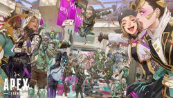 1other 6+boys 6+girls ^_^ above_the_law_mad_maggie absurdres apex_legends aqua_gloves aqua_jacket ash_(titanfall_2) assault_visor ballistic_(apex_legends) bangalore_(apex_legends) bass_drop_gibraltar bat_(animal) beanie biophysic_horizon biotechnic_ash black_bodysuit black_gloves black_hair black_headwear black_jacket blonde_hair bloodhound_(apex_legends) blue_eyes blue_eyeshadow bodysuit bossan_3310 breasts brown_hair brown_pants catalyst_(apex_legends) caustic_(apex_legends) closed_eyes conduit_(apex_legends) copyright_name cosmic_protector_newcastle d.o.c._health_drone dark-skinned_female dark-skinned_male dark_skin double_bun echo_(apex_legends) electric_incognito_wattson everyone eyeshadow fashion_forward_seer fingerless_gloves flying freestyle_lifeline fuse_(apex_legends) gasbuster_caustic gibraltar_(apex_legends) gloves goggles green-tinted_eyewear green_jacket grey_gloves grey_hair guitar hack_(apex_legends) hair_behind_ear hair_bun hat head-mounted_display helmet highres hood hood_up hooded_jacket horizon_(apex_legends) humanoid_robot instrument jacket leaning_forward lifeline_(apex_legends) lightning_bolt_symbol loba_(apex_legends) lunar_elegance_catalyst mad_maggie_(apex_legends) makeup mirage_(apex_legends) multiple_boys multiple_girls music newcastle_(azur_lane) night_cat_vantage night_phoenix_revenant octane_(apex_legends) official_alternate_costume official_art open_mouth pants pathfinder_(apex_legends) playing_instrument ponytail purple-tinted_eyewear purple_eyeshadow rampart_(apex_legends) razor&#039;s_edge_(apex_legends) retro-bot_pathfinder robot royal_obsidian_conduit seer_(apex_legends) short_hair shrouded_celebrant_wraith simulacrum_(titanfall) skeleton_key_loba sleek_&amp;_suave_ballistic sly_sovereign_rampart small_breasts sunglasses surprised tactical_artillery_fuse tactical_marksman_bangalore tactical_recon_valkyrie tagged_tracker_bloodhound tick_tock_octane tin_man_mirage tinted_eyewear two-tone_gloves valkyrie_(apex_legends) vantage_(apex_legends) wattson_(apex_legends) white_jacket wraith_(apex_legends)