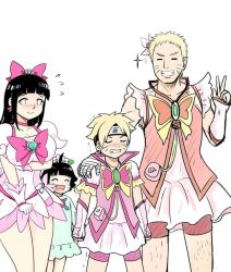 2000s 2002 2007 2010 2boys 2girls black_hair blonde_hair breasts cosplay cure_blossom_(cosplay) cure_dream_(cosplay) cure_rouge_(cosplay) dress embarrassed grabbing_another&#039;s_breast groping heartcatch_precure! hyuuga_hinata magical_girl mizuki_nana multiple_boys multiple_girls naruto_(series) naruto_shippuuden parody pink_dress precure reference sanpei_yuuko smile studio_pierrot takeuchi_junko toei_animation uzumaki_boruto voice_actor_connection white_dress yes!_precure_5 yes!_precure_5_gogo!