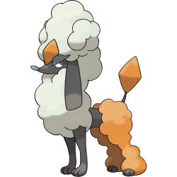 alternate_form animal_focus artist_request dog full_body furfrou furfrou_(diamond) gen_6_pokemon highres nintendo no_humans official_art pokemon pokemon_(creature) pokemon_focus pokemon_xy red_eyes solo third-party_source transparent_background