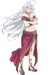 1girl artist_request breasts large_breasts lydia_beginsgate midriff navel official_art tagme