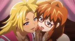 10s 1boy 2016 2girls animated animated_gif censored clothed_female_nude_male energy_kyouka!! fellatio glasses hetero kouzouji_shun licking licking_penis licking_penis_tip mochizuki_karin multiple_girls nude oral penis satou_kimiatsu shiraishi_kyouka shota tagme tamatsuyada