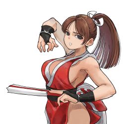 Rule 34 | 1girl, absurdres, black eyes, breasts, brown hair, fatal fury, gloves, highres, large breasts, long hair, shiranui mai, tagme, the king of fighters