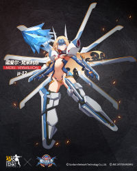 1girl armpits blazblue blonde_hair breasts character_name copyright_name crossover crotch_plate dual_wielding duplicate female_focus full_body girls&#039;_frontline gloves green_eyes bad_tag gun handgun highres holding long_hair looking_at_viewer mu-12 noel_vermillion official_art open_mouth pistol revealing_clothes small_breasts solo thighhighs thighs underboob waterkuma weapon