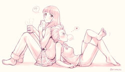 2girls barefoot breasts couple erin_gilbert ghostbusters ghostbusters_(2016) jillian_holtzmann multiple_girls smile toes yuri