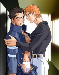 Rule 34 | bara, blush, capcom, glasses, ichimonji batsu, justice gakuen, kagami kyousuke, male focus, masanori, shiritsu justice gakuen, underwear