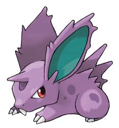 animal_focus claws full_body gen_1_pokemon horns nidoran nidoran_(male) nintendo no_humans official_art pokemon pokemon_(creature) pokemon_focus pokemon_frlg red_eyes single_horn solo sugimori_ken teeth third-party_source transparent_background