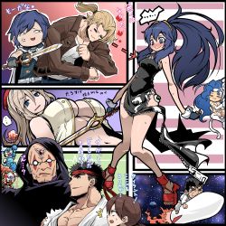 Rule 34 | 10s, 4girls, 6+boys, alisa ilinichina amiella, alternate costume, alternate hairstyle, android, anger vein, animal hands, bad id, bad pixiv id, blue eyes, blue hair, blush, breasts, capcom, cape, chrom (fire emblem), claire redfield, comic, cosplay, crossover, end of eternity, felicia (darkstalkers), fire emblem, fire emblem awakening, gameplay mechanics, god eater, god eater 2: rage burst, jill valentine, kara age, large breasts, long hair, lucina (fire emblem), mega man (series), mega man x (series), midriff, multiple boys, multiple crossover, multiple girls, nintendo, project x zone, project x zone 2, resident evil, ryu (street fighter), sega, segata sanshirou, short hair, sigma (mega man), street fighter, sword, text focus, underboob, darkstalkers, vashyron, weapon, x (mega man), xiaomu, xiaomu (cosplay), zero (mega man)