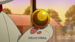 1boy 2girls animated ayase_momo ayase_seiko ball baseball baseball_bat black_hair cat dandadan glasses indoors long_hair multiple_girls short_hair sound tagme takakura_ken_(dandadan) throwing turbo_granny_(dandadan) video white_hair