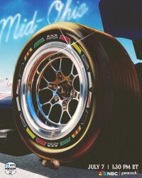 car close-up commentary dallara_dw12 english_commentary formula_racer glint grace_keller highres indycar_series logo motor_vehicle nbc official_art promotional_art race_vehicle racecar skywriting spoiler_(automobile) unused_tire vehicle_focus wheel