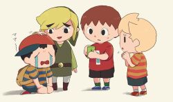 4boys animal_crossing artist_request bad_tag black_hair blonde_hair brown_hair cellphone child comforting crying homesick link lucas_(mother_3) male_focus mother_(series) mother_2 mother_3 multiple_boys ness_(mother_2) nintendo phone source_request super_smash_bros. tears the_legend_of_zelda the_legend_of_zelda:_the_wind_waker toon_link villager_(animal_crossing)