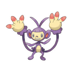 Rule 34 | ambipom, antenna hair, full body, gen 4 pokemon, monkey, multiple tails, nintendo, official art, pokemon, pokemon (creature), pokemon dppt, pokemon focus, prehensile tail, simple background, smile, solo, standing, sugimori ken, tail, teeth, third-party source, white background