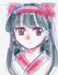1girl ainu_clothes black_eyes black_hair expressionless hair_ribbon long_hair looking_at_viewer nakoruru ribbon samurai_spirits snk solo the_king_of_fighters