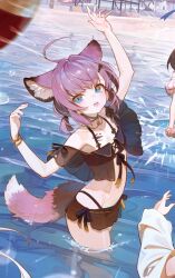 Rule 34 | 3girls, animal ears, arknights, highres, multiple girls, sussurro (arknights), swimsuit, tagme, timbougami, water, waterpark