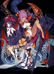 3girls abigail_williams_(fate) abigail_williams_(third_ascension)_(fate) bat_wings bb_(fate) bb_(swimsuit_mooncancer)_(fate) bb_(swimsuit_mooncancer)_(third_ascension)_(fate) black_background black_bow black_coat black_dress black_hat black_panties bow breasts coat colored_skin dress fate/grand_order fate_(series) father_and_daughter forehead gloves glowing glowing_eye hair_between_eyes hair_bow hair_ornament hat high_heels highleg highleg_leotard katsushika_hokusai_(fate) katsushika_hokusai_(third_ascension)_(fate) key keyhole legs leotard long_hair medium_breasts multiple_girls nyarlathotep orange_bow panties parted_bangs polka_dot polka_dot_bow popped_collar possessed possession purple_hair red_eyes red_footwear short_hair simple_background staff stuffed_animal stuffed_toy swept_bangs tan tentacles thighs third_eye underwear vampire_costume very_long_hair white_gloves white_hair white_leotard white_skin wings witch_hat yog-sothoth yuunagi_(seventh_heaven)