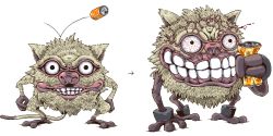 can creepy evolutionary_line gen_1_pokemon grin mankey nintendo no_humans pixel_art pokemon pokemon_(creature) primeape smile teeth tusika unko_sarada_tokisada