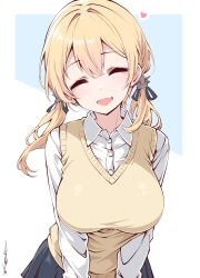 Rule 34 | alternate costume, blonde hair, breasts, hair ornament, highres, large breasts, prinz eugen (kancolle), sakakiba misogi, sharp teeth, teeth, twintails