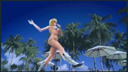 Rule 34 | 1girl, 3d, animated, animated gif, bikini, blonde hair, boots, breasts, dead or alive, dead or alive xtreme 2, dead or alive xtreme beach volleyball, female focus, game screenshot, large breasts, lowleg, lowleg bikini, lowres, nature, outdoors, plant, sky, solo, sunglasses, swimsuit, tecmo, tina armstrong, walking