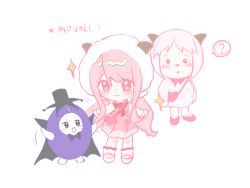 Rule 34 | :3, ?, ahoge, animal, bag, black cape, black hat, bloom poetry (shining nikki), blush, blush stickers, brown eyes, cape, chinese text, closed mouth, clothed animal, confused, cross-laced clothes, cross-laced dress, crossover, dress, dress ribbon, eyelashes, fake horns, fang, fur hat, goat, goat horns, hair between eyes, happy, hat, heart-shaped bag, helmet, highres, horned helmet, horns, jianuannuannuan, kneehighs, long hair, long sidelocks, long sleeves, low twintails, mary janes, medium dress, mei yangyang, momo (nikki), motion lines, nikki (nikki), nikki (series), official alternate costume, pink bag, pink dress, pink hair, pink ribbon, pleated dress, procreate (medium), ribbon, shining nikki, shirt, shoes, shoulder bag, sidelocks, simple background, smile, socks, spoken question mark, tareme, top hat, translation request, twintails, very long hair, wavy hair, whiskers, white background, white hat, white shirt, white shoes, white socks, xiyangyang yu huitailang
