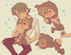 2boys :t age_difference anal_tail animal_hood anus ass blush butt_plug clive_dove cosplay fake_tail from_behind hood kigurumi looking_back luke_triton male_focus multiple_boys penis professor_layton sex_toy shota tail testicles tnso yaoi