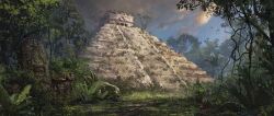 Rule 34 | ancient mayan, highres, jungle, mayan, nature, pyramid (structure), ruins, temple