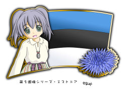 1girl cornflower estonia estonian_flag flag murakami_senami necklace