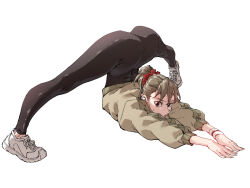 Rule 34 | ass, brown hair, flexible, nabipenciller, shoes, simple background, sneakers, tagme, white background