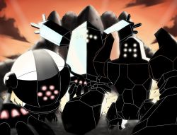 gen_3_pokemon gen_4_pokemon highres legendary_pokemon monster nintendo no_humans outdoors parka_(summersketch) pokemon pokemon_(creature) regice regigigas regirock registeel shadow sky
