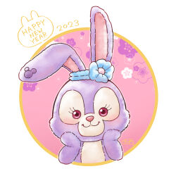 animal_ears bow duffy_and_friends furry furry_female highres looking_at_viewer no_humans rabbit rabbit_ears rabbit_girl smile solo stellalou stuffed_animal stuffed_toy tagme upper_body user_cwvk5558