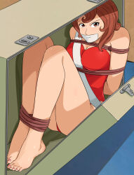 1girl absurdres bad_end barefoot bdsm bondage bound bound_ankles bound_arms bound_legs captured defeat feet full_body game_over highres long_hair lost_one_zero lupin_iii mine_fujiko nail_polish toes