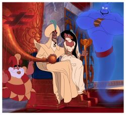 bdsm bondage bound disney gag genie_(aladdin) hat jafar jafar_(disney) jasmine jasmine_(disney) jester_cap jester_costume jester_outfit puppet_strings puppeteering restrained staff sultan_(disney) sultan_hamed_bobolonius_ii_of_agrabah