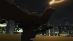 animated axel_(lazarus) battle city destruction explosion highway kicking lazarus motor_vehicle night short_hair tagme truck video
